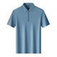Lilang Seidenlinie Kurzarm T-Shirt Herren Sommer neuer Stil Casual Revers atmungsaktivem Halbzipper-Polo-Hemd Obergrün L.