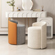 Ji Shilun makeup stool home girl's bedroom light luxury simple cream style fairy dressing table stool manicure round stool dark gray and light gray thumb stool classic style