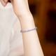 Feiyu extremely fine 3mm round bead natural tanzanite bracelet for women small gem transfer bead crystal bracelet retro style gift faceted style - suitable for wrist circumference 14cm