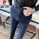 Pierre Cardin (Pierre Cardin) Nivel azul marino Pantalones de rayas verticales al estilo coreano de los hombres pantalones casuales sin planchar pantalones de traje de traje de hombre se sienten pantalones negros de punto A455-9902 30 recomendado 115-125Jin [Jin equivale a 0.5 kg]