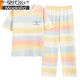 Modal Pyjamas Damens Sommer Pure Cotton Dünne süße kurzärmelige Hosen können für die Oberbekleidung für Frühlings- und Herbst-Lose-Sommer-Heimkleidung getragen werden. Farbe Y9711 XL (Empfohlen 115-130jin [Jin ist gleich 0,5 kg]))