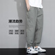 Romon ice silk casual pants for men in summer thin quick-drying sports loose ties versatile Harun trendy pinch pants for men 880 gray XL
