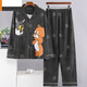 
Yalu Modal Spring and Autumn Men's Pajamas Long Sleeve Long Trousers Student Cartoon Plus Size Teenager Men's Home Clothing 9901 Men's L (100-125)Jin[Jin equals 0.5 kg]