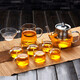 Dingwu glass tea set complete tea set teapot tea cup set home kung fu tea set with filter office tea cup glass tea set 9-piece set