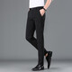 Jiumuwang Pantalones casuales para hombres Pantos de negocios delgados Pantalones de negocios rectos Pantalones largos de seda de hielo delgada para hombres 719 Negro 40