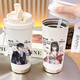 
Shantoulin Village LEBETE Time Agent Thermal Cup Men and Women's High-Pretty Portable Take-Out Cup New Cold Coffee Double Drinking Cup BXAB15568 Agent Stainless Steel Inner Bottom-520ML with Lanyard