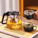 JD Logistics Teapot Set Large Capacity Glass Teacup with Filter High Temperature Resistant Tea Set 1000ml Pot + 4 Cups