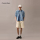Calvin KleinJeans25春夏新款男士休闲潮流ck字母印花净色纯棉短袖T恤4RB854G CFF-星蓝 L