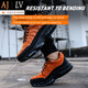 Ajilv Brand High-End-Arbeitsschutzschuhe Leichtes Stahlkopf Anti-Smash und Anti-Punktionssicherheitsschuhe vier Jahreszeiten Arbeiten MEN 695 Orange 36