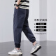 Specht Trendy Ice Tow Foot Casual Hosen für Männer Sommer Neu atmungsaktives dünner Stil All-Match Harun Arbeit geschnittene Hose 730 Marine Blue XL