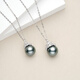 Tahitian Black Pearl Pendant S925 Silver Ice Queen Style Saltwater Pearl Necklace for Wife B Grade/Black Pearl Pendant 11-12mm