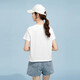 
Yalu white short-sleeved T-shirt for women in summer 2025 new Korean hem slit loose and versatile short top Apricot letter 9794 small left chest white S 80-100Jin [Jin equals 0.5 kg]
