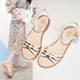 Belle Treppen Sandalen für Frauen 2025 Sommer Fairy Style Vielseitige Flachabsatzweiche Sohle komfortable Rindfleisch Sehne Sohle Student Frauen Sandalen Wenzhou Frauenschuhe - Blue 983 20 Frauenschuhe, die nach langem Gehen nicht müde werden - 36 Standardcode