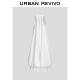 
UR2025 summer new women's clothing vacation-split flower buds U-neck sleeveless dress UIU750001 white M