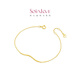 Chow Tai Fook SOINLOVE minimalist 18K gold ripple bracelet ins style commuting personality exquisite smile bracelet for women VE157 about 15cm
