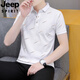 Jeep Spirit Jeep Sommer Herren Kurzärmler-Lappel Polo-Hemd Trendy Kragen Halbarmige Jugend T-Shirt Casual Ever-Match T-Shirt Black Qy679 M 100-120jin [Jin gleich 0,5 kg]