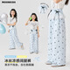 moonkids童装女童阔腿裤2025新款夏装儿童度假风穿搭长裤防蚊夏季冰丝裤子 两条装【15305蓝色+15277蓝色】 120 cm