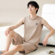 Yiduo pajamas pure cotton men's summer thin sleeveless simple five-point pants loose men's outer wear home clothing suit 13658 XL [Suggested 120-140Jin [Jin equals 0.5 kg]]