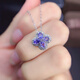 IosnIOSN new natural tanzanite pendant light blue 925 silver precision inlaid main stone 3*4mm free necklace
