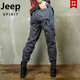 吉普（JEEP）春秋男士纯棉休闲裤工装宽松直筒束脚裤户外登山薄款耐磨运动长裤 679卡其色（夏款） 32 (建议140-150斤)
