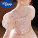 迪士尼（DISNEY）女童礼服裙轻奢小众高端花童婚礼女孩主持人儿童蓬蓬裙高端公主裙 F48香槟色短·袖长裙 110 cm