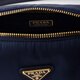 PRADA/Prada Gift Women's Metal Logo Decorated Recycled Nylon Clutch Shoulder Bag Baltic Blue