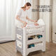 Winsiole Pull-Out Windel Tisch Multifunktionaler Babypflege Tabelle Zwei-in-Eins-Matten-Speicherbox Wickelkäppchen-Einfacher Pflegetisch + Hanging Eimer *3