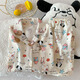 Pajamas pour femmes en été à manches courtes à manches courtes Cotton Summer Summer 2025 Nouvel étudiant Couet ano Cartoon Home Clothing Set QDMBE681 L (165) Recommandé Poids 110 Jin [Jin est égal à 0,5 kg]