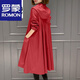 ROMON (ROMON) light luxury women's hooded windbreaker for women 2024 spring and autumn new Korean casual women's mid-length over-knee jacket for women with lilac caramel color XL Recommended 120-135 Jin [Jin equals 0.5 kg]