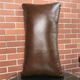 Leather pillow sofa pillow full yellow cow head layer high-end leather/waist pillow//car cushion core with core Brown D679# double-sided head layer cow leather Pillow case 50*30CM (core waist pad)