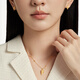 Chow Tai Fook Golden Branch Jade Leaf Three Gold Hardware Boda Full Gold Gold Gold Regals For Girlfriend Holiday Birthday Gift EOF1585 40 cm aproximadamente 5 g de precio (tarifa de trabajo de 480)