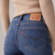 Levi's李维斯冬暖系列女士724高腰修身直筒美式复古时尚牛仔裤 中蓝色 26 (28)