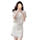 Guanmao Pei Xiaoxiangfeng Falda de encaje Conjunto de dos piezas Temperamento de temperamento de color sólido Falda 2025 Traje blanquecino 841 S