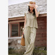 
Vanciman temperament casual flying sleeve top wide-leg pants suit for women 2025 summer new style free matching set M9901 khaki S