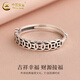 CHINA GOLD 925 silver lucky copper coin ring Qianduoduo transfer money string Valentine's Day birthday gift for girlfriend and wife Retro-coin ring s925 silver heart-beating limited gift box