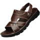 Sandales de vache de vache supérieure Sandales pour hommes en cuir masculin Sandals masculins pour hommes décontractés de plage de conduite à deux vêtements 9928 Brown [Hower Cowe Cower] 38
