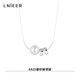 Lnieer S925 Silver Minimalist Freshwater Pearl Snake Bone Necklace Feminine Light Luxury Niche High-end Clavicle Chain Birthday Gift Freshwater Pearl Necklace S925 Silver