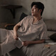 
Arctic velvet (Bejirog) summer new couple pajamas ice silk one men and women's short-sleeved casual cardigan butterfly printed home clothing set 13077 women-ice and snow silk set single set L women [100-120Jin [Jin equals 0.5 kg]] men 100-130Jin [Jin equals 0.5 kg]