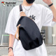 Woodpecker trendy retro small shoulder bag for boys casual sports chest bag Japanese simple single shoulder crossbody bag men canvas small backpack black