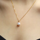Yadige 18k gold clavicle chain Akoya seawater pearl Y-shaped necklace freshwater pendant single adjustable Aurora freshwater cross chain (preferred texture) 9-9.5mm45cm