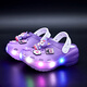Shepherd Girls Hole Slippers Summer 2025 New Lighting Glowing Children's Princess Beach Sandals Anti-Slip Soft Sole Shoes Pink 24