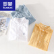 ROMON men's linen short-sleeved shirt Japanese loose thin summer youth solid color casual cotton linen shirt new product 9711 white XL 130Jin [Jin equals 0.5 kg]
