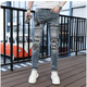 Kuqi European Station's new spring and summer hot diamond eagle graffiti print trendy brand casual personality versatile men's high-end jeans light blue 9905 flying eagle jeans 28