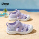 Jeep children's sandals, outdoor boys' breathable river-tracing shoes, 2025 summer new girls' non-slip toe beach shoes, purple 29, inner length of the shoes is about 17.6cm