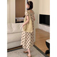 
Yezhi maternity dress 2025 new polka dot dress loose belly-covering large size long skirt puff sleeve summer thin maternity skirt Polka dot maternity skirt [bee] L size