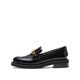 Sijiatu 2025 spring four-spoon jazz loafers small leather shoes women's singles shoes 9UL01AA5 Truffle Black 37