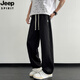 JEEP SPIRIT吉普冰丝休闲裤子男款夏季2025年网眼透气凉运动裤宽松直筒男裤 K6636军绿 XL 约130-145斤可穿