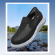 
Brigjing men's shoes for summer breathable one-foot old Beijing cloth shoes mesh lightweight soft sole dad walk travel sports net shoes black BRJ-12352 39