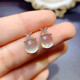 Shien Natural Prehnite Earrings 925 Silver Inlaid Luxurious Design Earrings with Certificate Gift