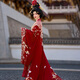 XiUhe Familie [Orientaler einfacher purer Stil] Tang Dynasty Hochzeitskleidung 2025 Neue Brautkleidung Phoenix Crown und Hanfu Schwanz Schwerindustrie Kleid N-677 Schwere Industriezahlung All Code